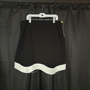 CeCe Black Mini Skirt with White Trim